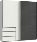 Möbelix Schwebetürenschrank mit Laden B: 200 cm Level Grau/Weiß
