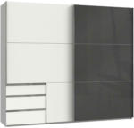 Möbelix Schwebetürenschrank mit Laden B: 250 cm Level Grau/Weiß