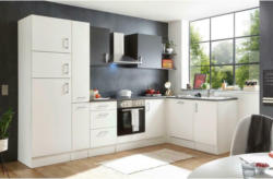 Küchenzeile Corner mit Geräten 310x175 cm Weiß/Anthrazit