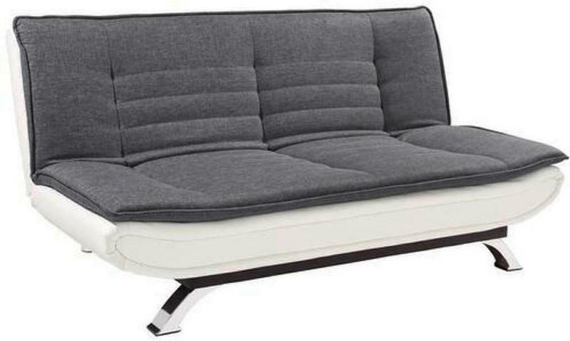 3-Sitzer-Sofa mit Schlaffunkt. Bari Dunkelgrau/Weiß
