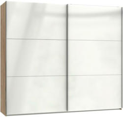Schwebetürenschrank B: 250 cm Level Weiß/Eichefarben Dekor