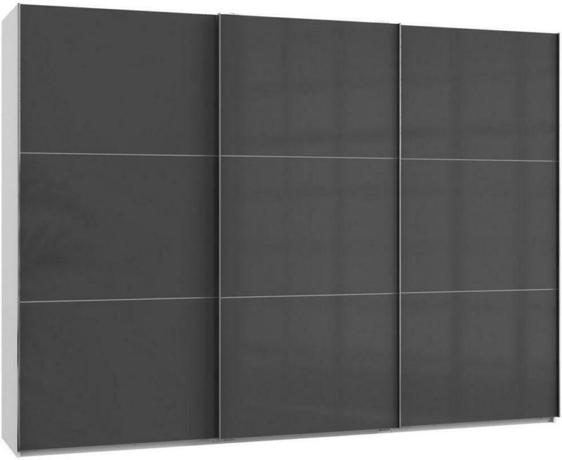 Schwebetürenschrank B: 300 cm Level Grau/Weiß