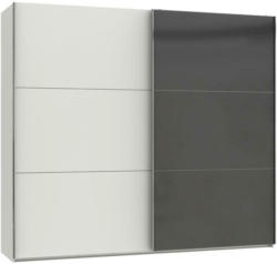 Schwebetürenschrank B: 250 cm Level Grau/Weiß