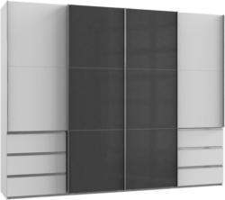 Schwebetürenschrank B: 300 cm Level 36c Grau/Weiß