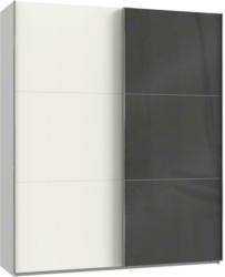 Schwebetürenschrank B: 200 cm Level 36c Grau/Weiß