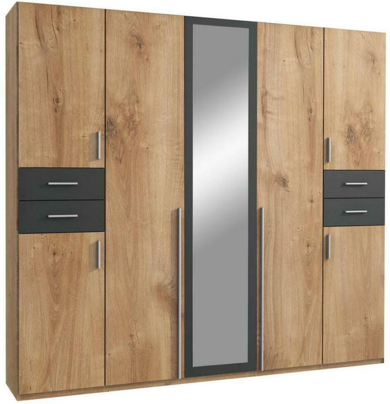 Drehtürenschrank Vegas Eiche/Graphit B: 225 cm