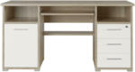 Möbelix Schreibtisch mit Stauraum B: 145 H: 75 cm, Eiche Dekor/Weiß
