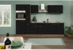 Möbelix Küchenzeile ohne Gräte B: 300 cm Schwarz/Eiche Dekor