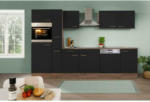 Möbelix Küchenzeile mit Geräten B: 310 cm Schwarz/Eiche Dekor