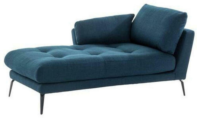 Recamiere Softy L: 168 cm Textil Blau, Ausführung Links