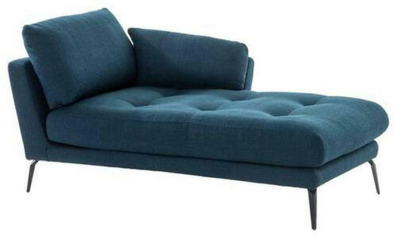 Recamiere Softy L: 168 cm Textil Blau, Ausführung Rechts
