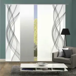 Flächenvorhang Ferrola, 4-Tlg. in Grau blickdicht