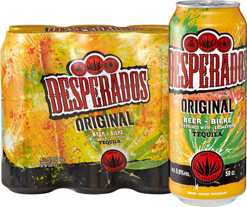 Birra Desperados, aromatizzata alla tequila, 6 x 50 cl