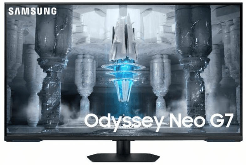 Samsung Gaming Monitor Odyssey NEO G7 mit Fernbedienung, UHD 4K, 43 Zoll, 144Hz, 1ms MPRT, 400cd, VA-Panel, HDR10+, Weiß/Schwarz