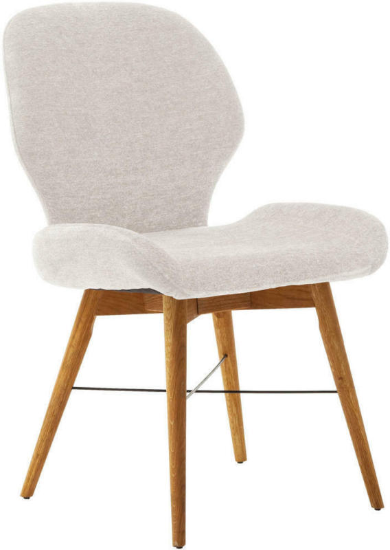 Stuhl in Holz, Textil Weiß, Wildeiche