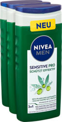 Doccia trattante Sensitive Pro Nivea Men, 3 x 250 g