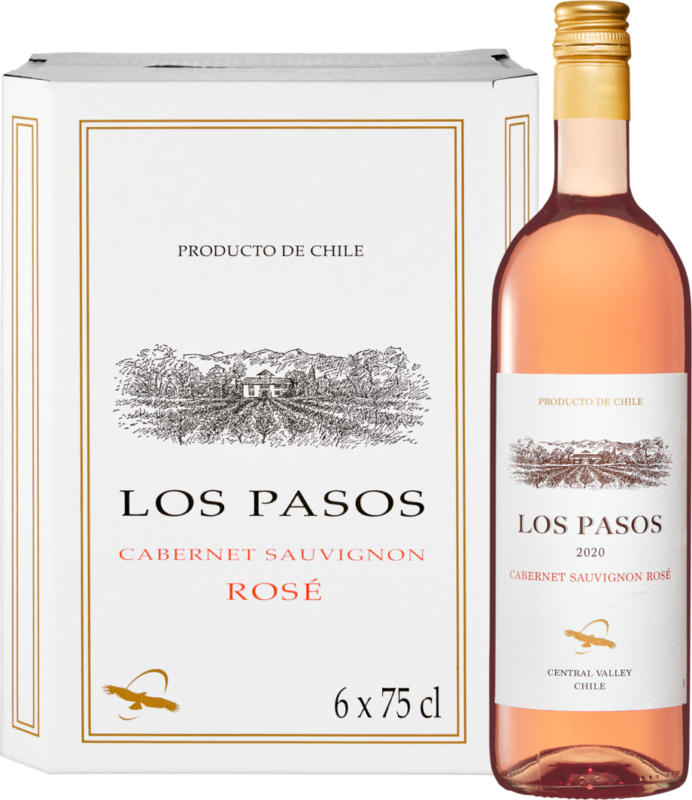 Los Pasos Cabernet Sauvignon Rosé, Chile, Central Valley, 2022, 6 x 75 cl