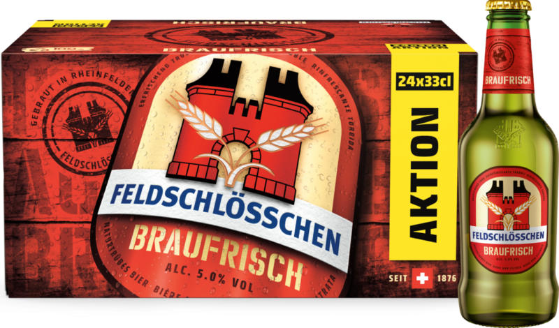 Bière Braufrisch Feldschlösschen, 24 x 33 cl