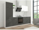 Möbelix Küchenzeile Promo ohne Geräte 270 cm Grau/Weiß, Modern