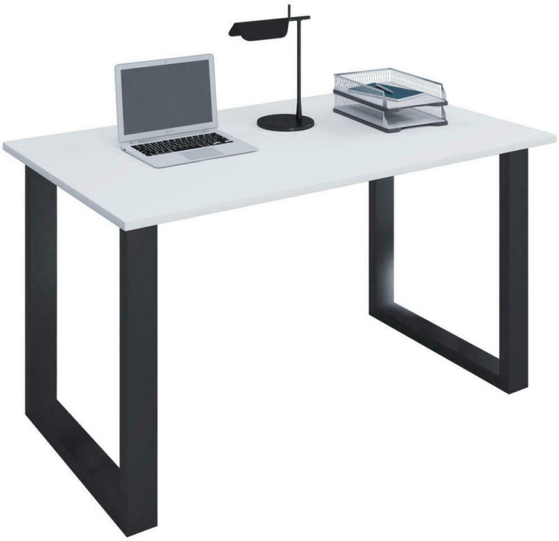 Schreibtisch 110/80/76 cm in Schwarz, Weiß