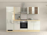 Möbelix Küchenzeile Abaco mit Geräten 270 cm Perlmutt/Akazie Modern