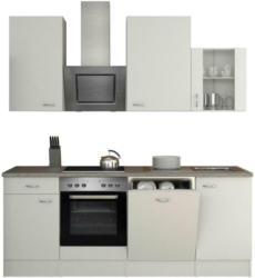 Küchenzeile Wito mit Geräten 220 cm Grau/Weiß Modern