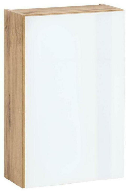 Hängeschrank Helsinki B: 40 cm Weiß/Eiche Dekor mit Drehtür