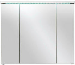 Spiegelschrank Splash mit Led 3-Türig BxHxT: 80x68x23 cm Weiß