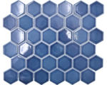 Hornbach Keramikmosaik Hexagon HX 530 32,5x28,1 cm blaugrün