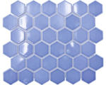 Hornbach Keramikmosaik Hexagon HX 580 32,5x28,1 cm hellblau glänzend
