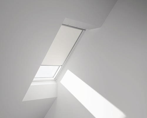 VELUX Verdunkelungsrollo uni weiß elektrisch Rahmen aluminium DML P04 1025S