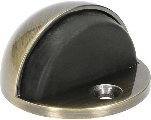 Türstopper 45/25 mm mit Gummikappe Stahl messing/antik schraubbar für Boden