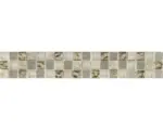 Hornbach Glas Fliesenbordüre mit Naturstein 4,8x29,8 cm creme beige