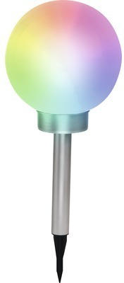 LED Solarkugel Farbwechsler RGB/weiß IP44 mit Erdspieß warmweiß edelstahlfarben weiß Ø 200 mm