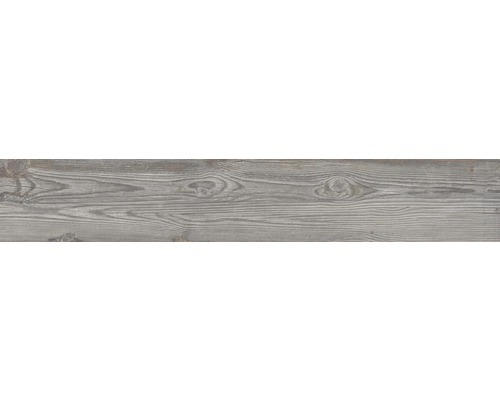 Feinsteinzeug Bodenfliese Larix 20,0x120,0 cm grau matt