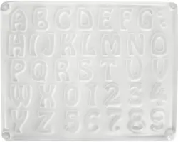 Gießform: Buchstaben/Zahlen, 37 Motive