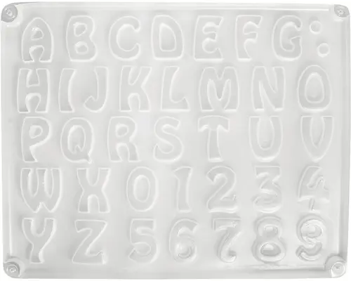 Gießform: Buchstaben/Zahlen, 37 Motive