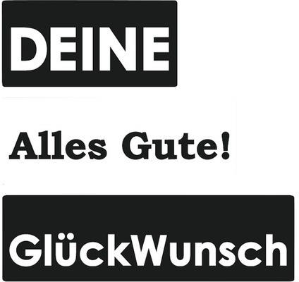 Labels "Deine", "Alles Gute!", "GlückWunsch", 3 Stück