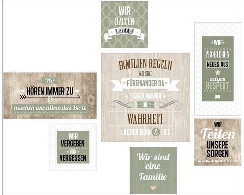 Leinwandbild Slogan Style 7er-Set 110x88 cm