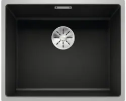 Spüle Blanco Subline 500-IF SteelFrame 443x543 mm mit Ablauffernbedienung Edelstahl schwarz