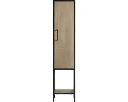 Hochschrank Differnz Industrial 160x35x30 cm Kastanie/schwarz