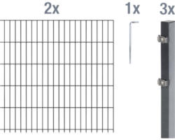 Doppelstabmattenset ALBERTS 6/5/6 400 x 140 cm anthrazit