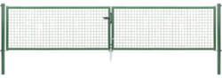 Wellengitter-Doppeltor ALBERTS 400,4 x 75 cm inkl. Pfosten 7,6 x 7,6 cm zinkphosphatiert grün