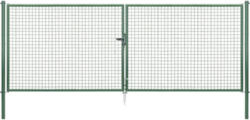 Wellengitter-Doppeltor ALBERTS 400,4 x 150 cm inkl. Pfosten 7,6 x 7,6 cm zinkphosphatiert grün