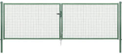 Wellengitter-Doppeltor ALBERTS 400,4 x 125 cm inkl. Pfosten 7,6 x 7,6 cm verzinkt grün