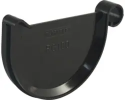 Marley Rinnenendstück Kunststoff halbrund Schokoladenbraun RAL 8017 NW 150 mm