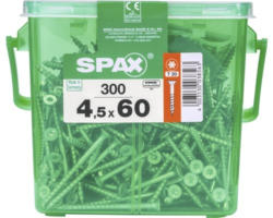 Spax Universalschraube Senkkopf Stahl gehärtet T 20, Holz-Teilgewinde 4,5x60 mm, 300 Stück