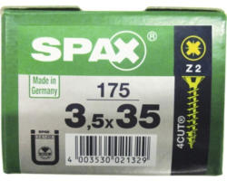 Spax Universalschraube Kreuzschlitz PZ 2, Senkkopf, Holz-Vollgewinde, 3,5x35 mm, 175 Stück