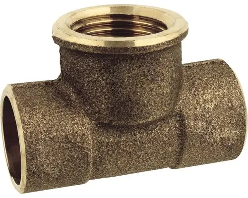 T-Stück 15mmx1/2"x15mm 10 Stück Rotguss