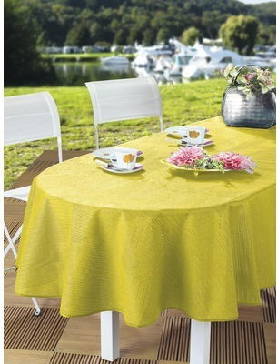 Tischdecke gelb oval150x210 cm